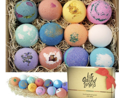 LifeAround2Angels Bath Bombs Gift Set 12 USA made Fizzies, Shea & Coco Butter Dry Skin Moisturize, Perfect for Bubble Spa Bath. Handmade Birthday Mothers day Gifts idea For Her/Him, wife, girlfriend